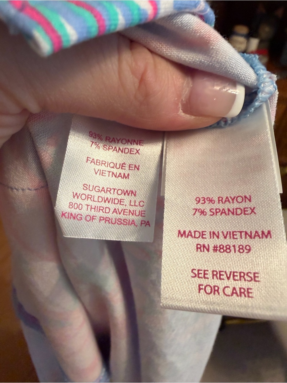 Lilly Pulitzer Women’s Floral Hooded Pullover Sweatshirt - Pink & Blue - Picture 3 of 5